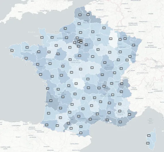 Carte de France interactive des professionnels moto